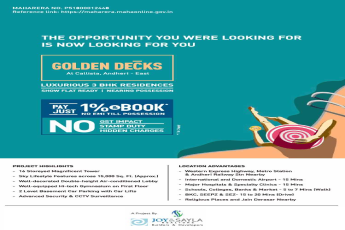 Pay just 1% to book & no EMI till possession at Joy Callista in Mumbai